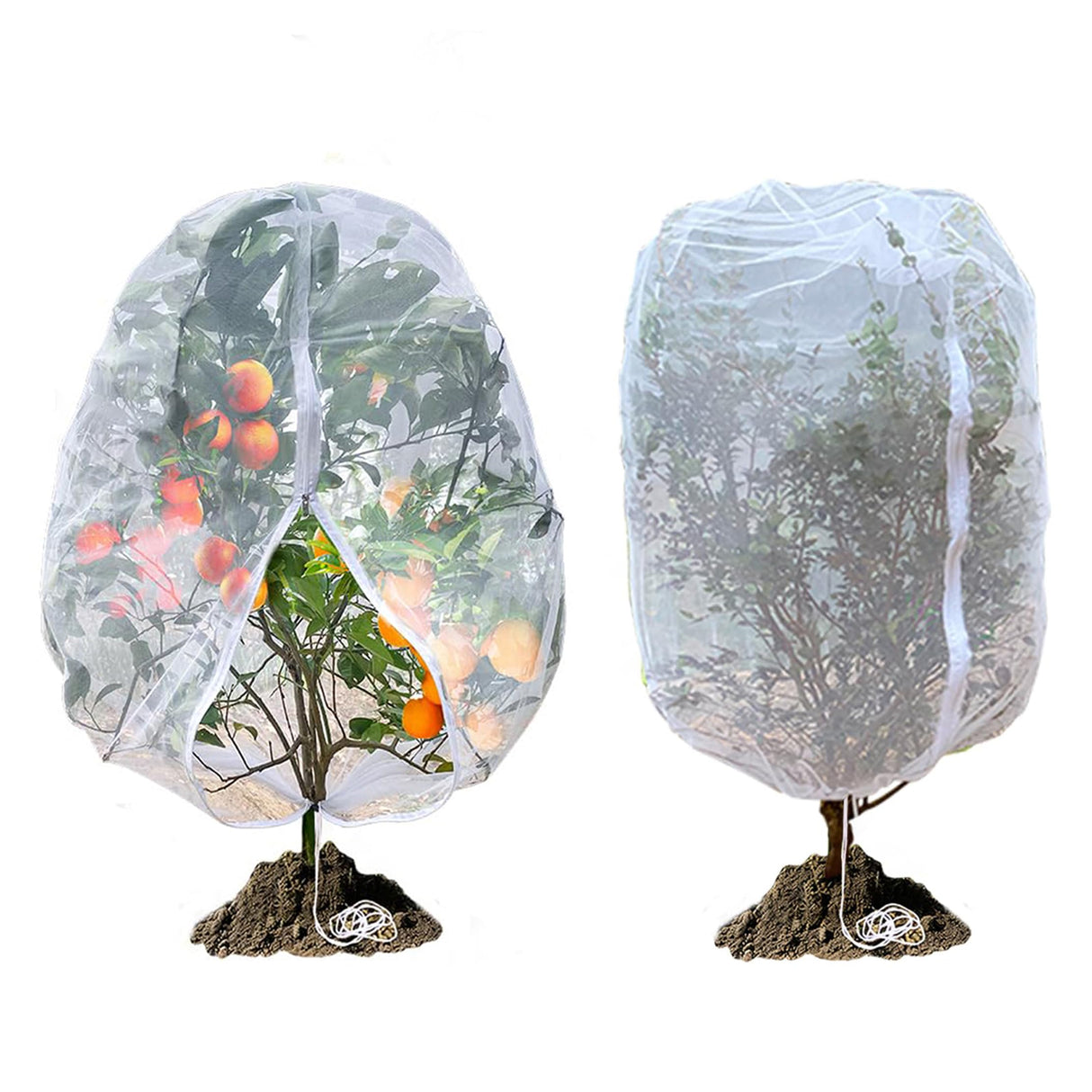 Blueberry Bush Netting Cover with Zipper Drawstring,2 Pcs 3.9 * 5.2 FT