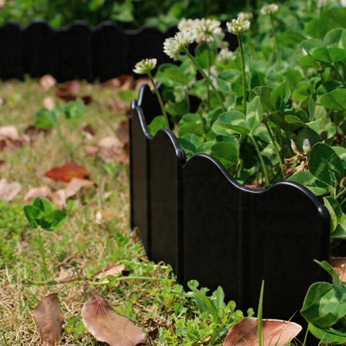 Orgrimmar Garden Edging Kit 40PCS Pound-in Interlocking Black(20”x5.3”)