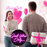 Kavaas Good Vibes Only Neon Signs for Wall Decor 17.7" x 9.9" | Pink Good Vibes Only LED Sign for Bedroom, Party, Bar, Salon - Best Gifts for Birthday, Christmas