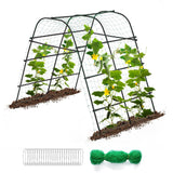 IDEA FAMILY Cucumber Trellis for Raised Bed 67" x 67" U-Frame Garden Arch Tunnel with Netting Vegetable Fruit Flower Lightweight Metal Plant Support for Climbing Plants Outdoor,Black