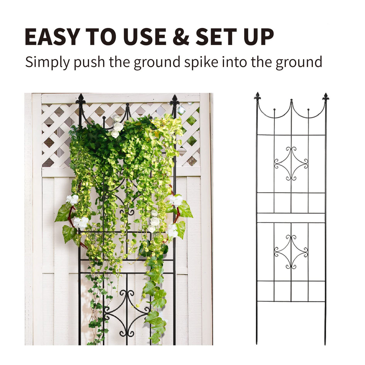 SCENDOR Garden Trellis 70” x 20” for Climbing Plants 6FT Metal Iron Wire Vine Flower Trellises for Outdoor Climbing Plants Support