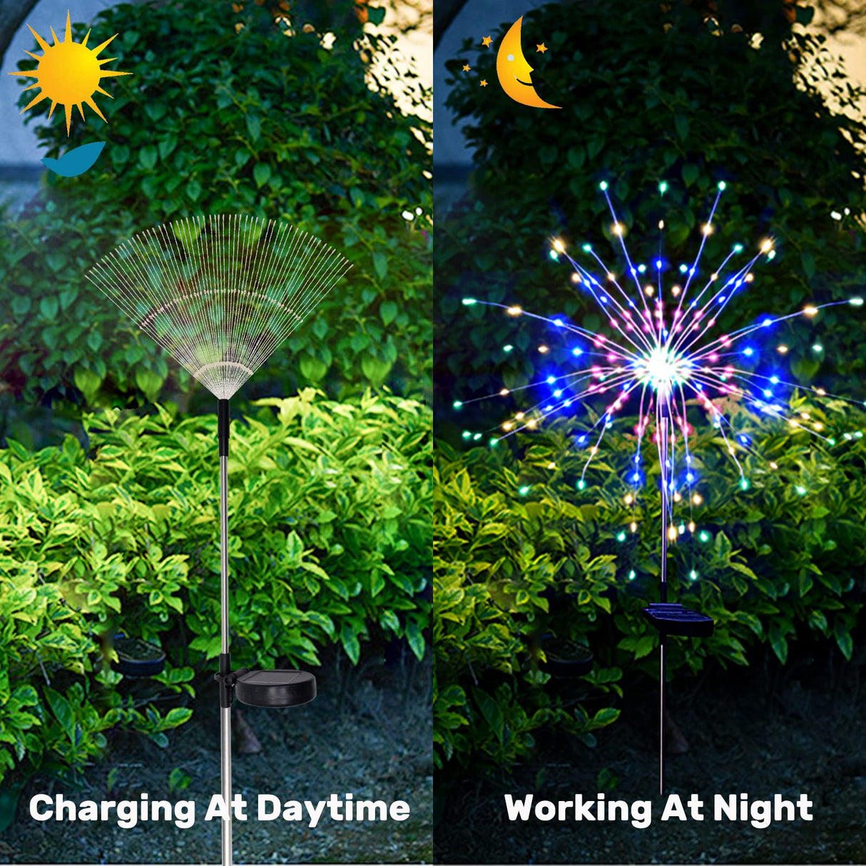 SolarEra Solar Garden Firework Lights Outdoor Waterproof 6 Pack, 120 LED Sparklers, Colorful, for Patio, Backyard, Sidewalk, Christmas, Parties