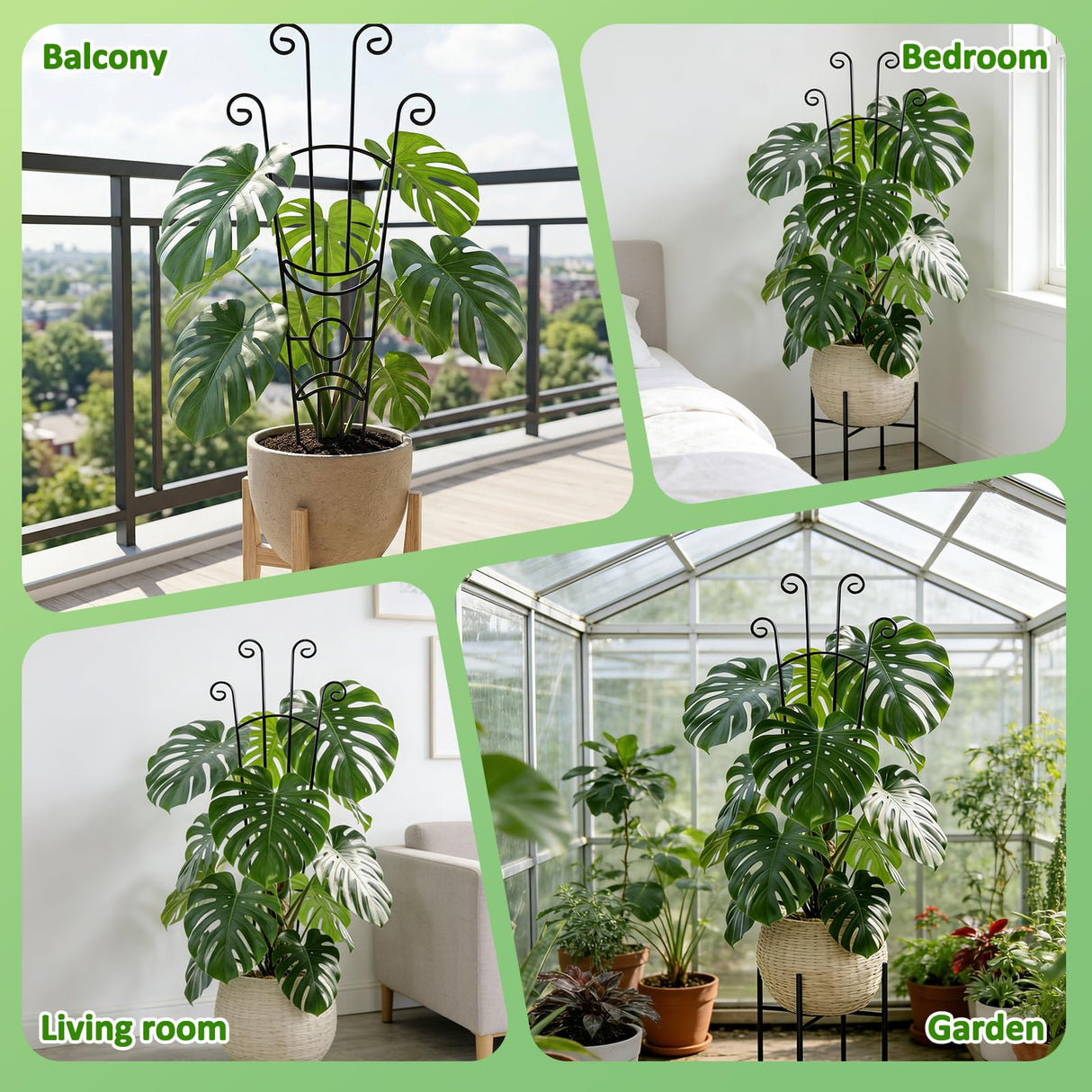 Monstera Plant Support - 32.6 Inch Tall Trellis with 2 Pack Plant Stakes for Your Large Climbing Monstera Deliciosa | Indoor Plant Climbing Frame for Potted Growth