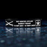 Center Mass, Inc. Legacy Band - Personalized ID & Memorial Bracelet - 2 Size Options - Black Metal