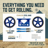 Cooler Wheel Kit for Yeti, RTIC, Igloo and most other brands - Cooler Cart - Easy-to-install Dolly With Wheel Attachment - Durable, Rust-Resistant Powder-Coated Stainless Steel