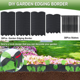 Vashly No-Dig 30Ft Landscape Edging,6 Inch Tall Garden Edging Garden Edging Border, 30Pcs Flower Bed Edging Border with 30Pcs Stakes