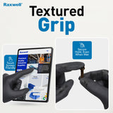 Raxwell Disposable Black Nitrile Rubber Gloves - Heavy-Duty Mechanic & Working Gloves - Textured Grip for Painting & Cleaning - Powder & Latex Free for Cooking & Serving - Medium, 6.5 mil, 1000 ct