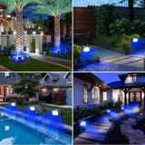nipify 4 Pack Solar Spot Lights Outdoor, Solar Powered Waterproof Spotlight, Landscape Lighting for Outside Yard Garden Pathway,Blue