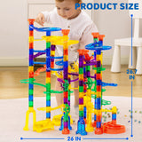 JOYIN 207Pcs Glowing Marble Run, Construction Building Blocks Toys with 5 Glow in The Dark, STEM Toy for Boys and Girls, Educational Toy, Gift for Christmas
