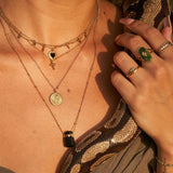 Dikixe Western Chunky Gold Natural Lapis Lazuli/African Jade Statement Ring