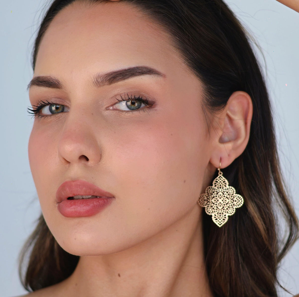 POMINA Floral Celtic Filigree Gold Tone Dangle Drop Earring Boho Fashion Geometirc Filigree Earrings for Women