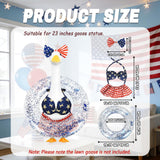 APHIUFR 4th of July Porch Goose Outfits,3 Pcs Goose Outfit Set with Bow Headband,Bikini Skirt and Swim Ring,Fits 23-Inch Lawn Goose Statue,Patriotic Porch Goose Clothes for Yard Garden Patio Decor