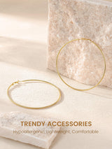 KeyStyle Hoop Earring for Women,90mm Extra Large Gold Lightweight Hoop