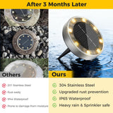 inkgear 6 Pack Solar Ground Lights Outdoor, 8 LED Mini Flat Solar Disc Lights, IP65 Waterproof Pathway Lights Solar Powered, Landscape Lighting for Garden Walkway Driveway Yard Lawn,Warm White