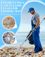Sand Flea Rake 16" Wide - Detachable 54" Handle with Shark Tooth Screen