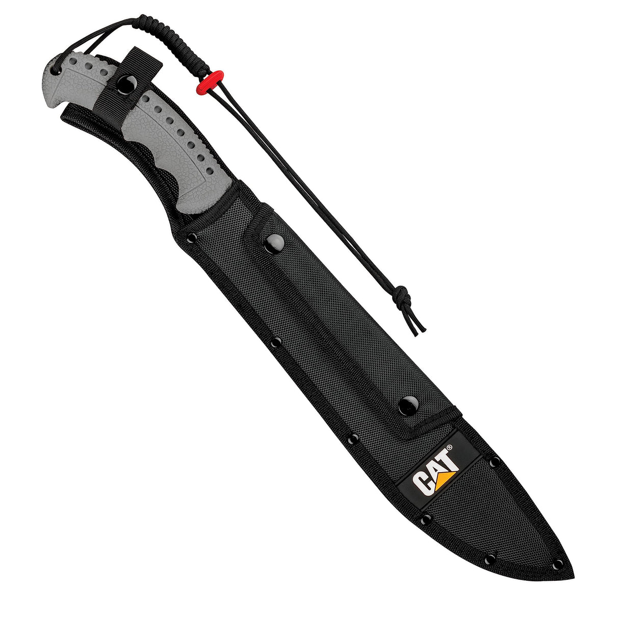 CAT Latin 21-Inch Machete with Shoulder Strap Sheath, Blade Knife with Ergonomic Comfort Tool Handle, Cut, Chop, Clear Brush, Garden, Outdoors, Camping - 980409ECT Black