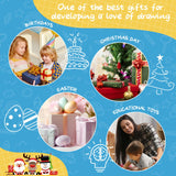 MAYESAR Toy for 1-2 Year Old Boys, Toddlers Toys with Magnetic Letters and Numbers, Art Easel for Kids 1 2 Year Old, Boy Birthday Christmas Gifts (Blue)