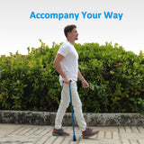 HEALTHBAZAAR All Terrain Walking Cane for Men & Women, Lightweight, Foldable, Adjustable, Shock Absorption, Collapsible Walking Stick for Seniors (Black)