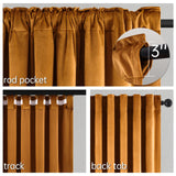 Topfinel Velvet Blackout Curtains Gold Brown Room Darkening Soundproof Insulated Curtains 84 Inch Long, Mordern Luxury Drapes for Living Room, Thick Back Tab Rod Pocket 2 Panels Christmas Winter Decor
