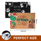 2 Pack Holiday Doormat Set, Halloween Mat & Christmas Mat, 31.5”x20” Non Slip Front Door Rugs, Seasonal Entryway Mats for Indoor Porch, Welcome & Merry Christmas Decor