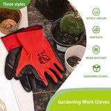 WHEATHUSK 100 Pack Gardening Gloves Bulk for Men Women, Breathable Nitrile Rubber Coated Garden Gloves Dipped Gripping Work Gloves for Construction, Gardening