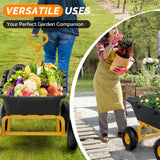VINGLI Heavy Duty Dump Cart Wagon, 770LBS Quick-Release Dump Poly Wheelbarrow, 10in All-Terrain Pneumatic Tires Garden Wagon for Garden, Yard, Beach