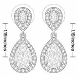 Mariell Cubic Zirconia Crystal Teardrop Dangle Bridal and Wedding Earrings, CZ Jewelry for Brides, Bridesmaids, Homecoming, Prom and Dressy Everyday Wear