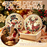 MTZK 2PCS Christmas Pearl Diamond Painting Suncatcher Kit，DIY Craft, Beaded Acrylic Craft Set for Adults & Teens, Creative Xmas Tree Pendant Gift