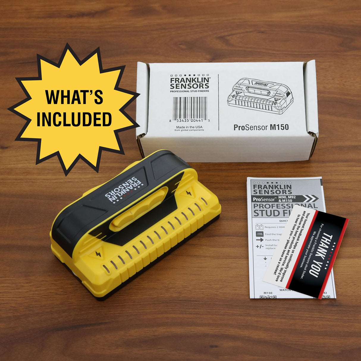 Franklin Sensors ProSensor M150/X990 Stud Finder with Live Wire Detection and 9-Sensors, Wood & Metal Stud Detector/Wall Scanner, Made in The USA