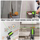 Huepar Laser Level, 100Ft Self Leveling Green Cross Line Laser for Picture Hanging, Tile, Decoration & DIY Construction – 360° Magnetic Base & AA Battery, Indoor Use