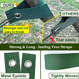 Tree Stakes and Supports, Heavy Duty Tree Stakes Kit Include 3Pcs Tree Straps for Staking, 3Pcs 16" Steel Spikes, and 39Ft Rope, Tree Supports for Young Tree Anti Strong Wind, Bad Weather