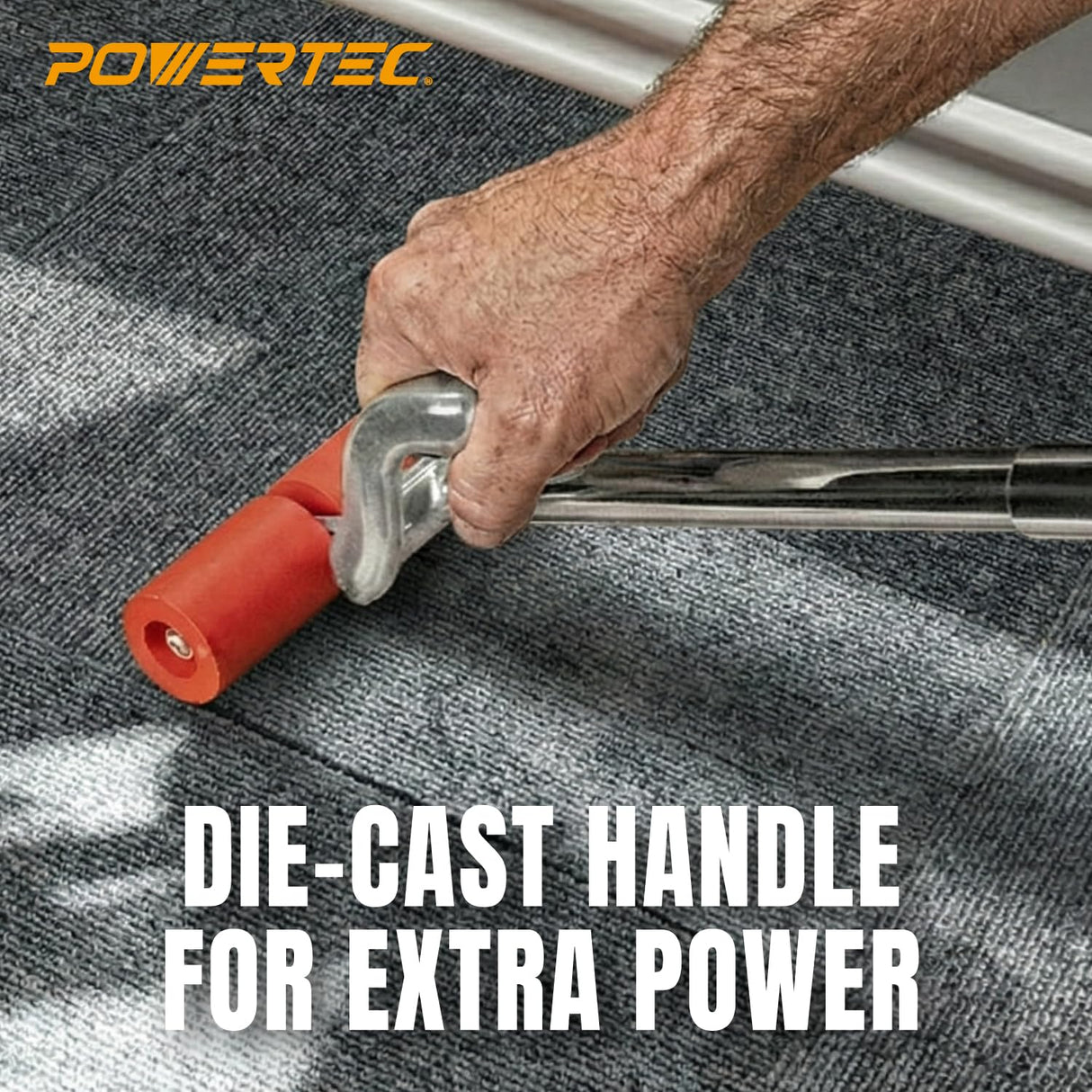 POWERTEC Extendable Floor and Wall Roller for Vinyl Flooring, Tile & Linoleum Roller with Extendable 17" to 27" Handle, 7.5" Wide for LVP, Veneer, Carpet, Wall Coverings, 1PK (71033V)
