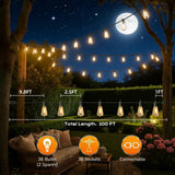GPATIO Outdoor String Lights, 100FT ST38 Bulbs Shatterproof Patio Lights, Waterproof Dimmable Outside Hanging Light, Connectable LED Outdoor Lights for Backyard, Porch, Party, Garden, Home Decor
