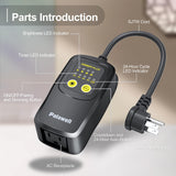 Outdoor Dimmer for String Lights, 560W Outdoor Dimmer Plug with Timer, IP65 Weatherproof Plug-in Dimmer Switch, 100FT Wireless Remote Control Dimmer for Led Lights or Lamp Patio, Christmas Lights