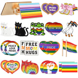 Kigeli 15/30/45 Pcs Pride Enamel Pins Bulk, Lgbtq Rainbow Progress Flag Lapel Pin Set, Gay Bi Trans Lesbian Ally Goose Frog Heart Brooch for Backpack Jacket, Pride Month Party Favors Gift(30 Pcs)