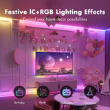ATHONO Led Lights for Bedroom 100FT Smart IC+RGB, Music Sync Color Changing Strip Lights, 24Key Remote+App Control Light Strip for BedHead,Underbed,Ceiling,Background Wall(2Rolls of 50FT)