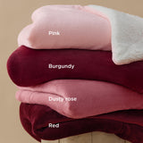 Bedsure GentleSoft Sherpa Fleece Throw Blanket Twin Size for Couch - Thick and Warm, Soft Fuzzy Plush Twin Christmas Blanket for Winter, Burgundy, 60x80 Inches