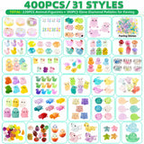 LJMBOEN 400pcs Luminous Mini Resin Animal in The Dark Tiny Miniature Figures Ornament Duck Frog Mushroom Owl Dog Rabbit Crab Dolphin Shell Fairy Garden Accessories Aquarium Landscape Bonsai Decor