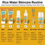 Skin Care Set,Women Teen Glass Skincare w/Korean Rice Extract,Hydrate Glow Repair Anti-Aging Facial Routine Kit Gift Set for Women Mom Wife Teenager Girl Trendy Stuff Christmas Gifts Stocking Stuffers