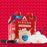 Atkins Strong High Protein Shake, Vanilla Flavored, 30g Protein, Low Carb and Low Sugar Shake, Keto Friendly, Gluten Free, Muscle and Gut Health Support Complex, 12 Count
