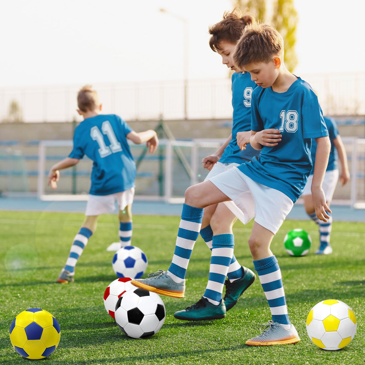 6 Pack Operation Deflated Christmas Soccer Ball with Pump for Child,Items Bulk Deals Soccer Balls,Classic Soccer Balls Size 5 with Mesh Sport Bag Pump Needle for Shoebox Gift Fillers Charity Donations