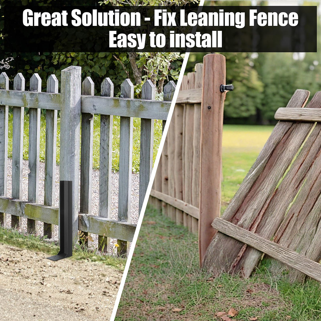 ArlinaL Fence Post Repair Kit, Thickened Steel Anchor Ground Spike