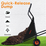 Collapsible Wheelbarrow with Flat-Free Wheel, Folding Utility Garden Cart