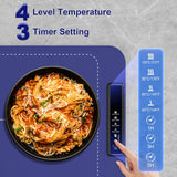 Warming mat for Food, Food Warming Mat - New Upgraded Fast Heating Silicone Electric Warming Tray, Larger Touch Screen, Higher Feet, Roll Up Warming Mat for Food, Portable Food Warmer, Blue