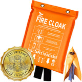 Supa Ant Silicone Fire Cloak for Fireproof Suit Emergency Blanket for Home and Kitchen - Emergency Poncho as Heat Shield Blanket -Fire Resistant Hoodie-Escape Suit with Cape and Hood (70x55 in.-Large)