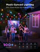 Govee S14 Bulb Outdoor String Lights 2, 96ft Smart RGBIC Warm White Patio Lights with 15 LED Bulbs, 111 Scene Modes for Outdoor Decor, Upgraded IP66 Compatible with Alexa, Google, Matter, APP Control