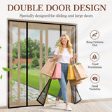 Yotache Magnetic Screen Door Fits Door Size 60"x78", Screen Size 62"x79" Double-Sided Opening Reinforced Mesh with Strong Magnets for Front, Patio Sliding Door