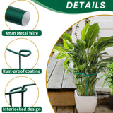 TCBWFY 10 Pack Garden Plant Support Stakes,10" Widex16 High Heavy Duty Interlinked Half Round Peony Support Ring Cage for Indoor Outdoor Plants,Plant Supports for Peony,Tomato,Hydrangea,Rose