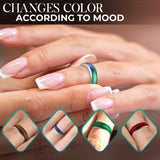 PIKTIME 50 Pcs Mood Rings Bulk, Color-Changing Metal Alloy, 5 Sizes 6-10