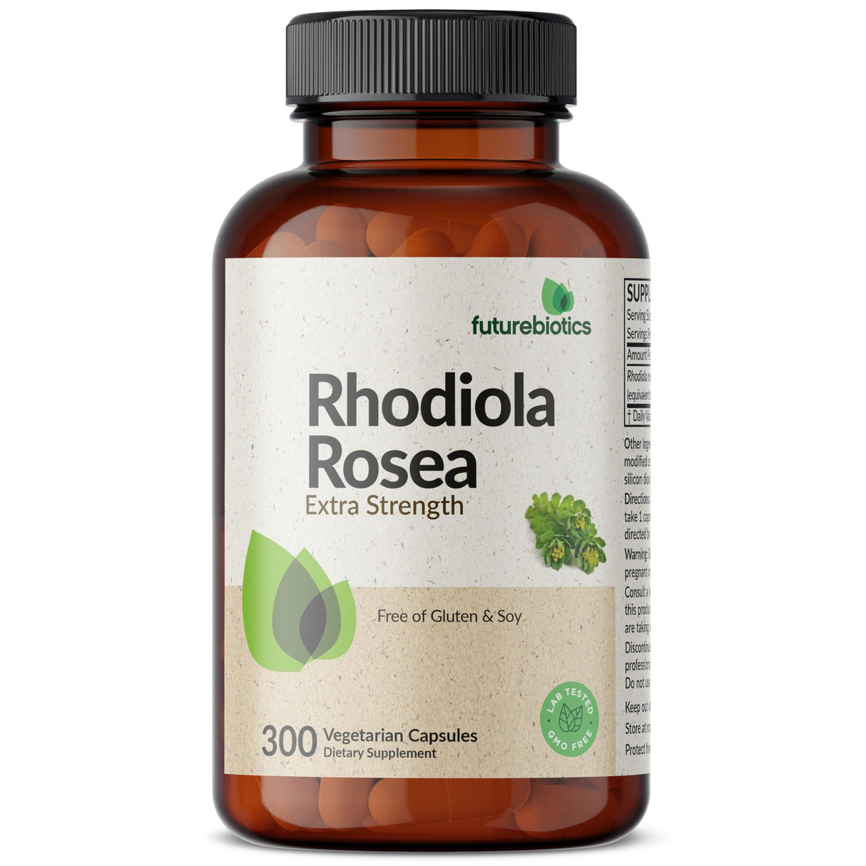 Futurebiotics Rhodiola Rosea Powder Adaptogenic Herb Vegetarian Capsules, 300 Count